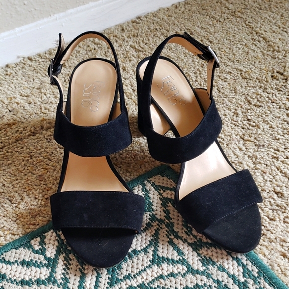 Black Strappy Heels, Size 9 - Picture 1 of 3